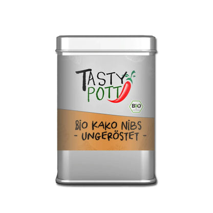 Bio Kakao Nibs ungeröstet - 75g Dose von Tasty Pott Tasty Pott