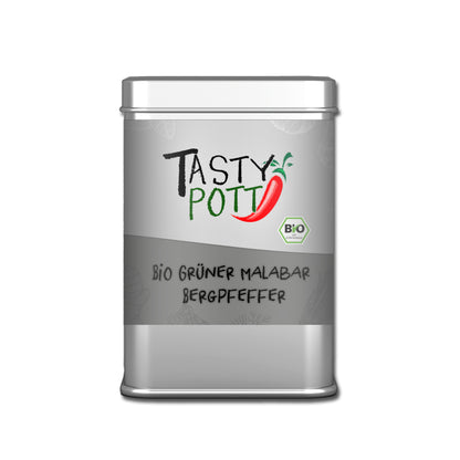 Bio Grüner Malabar Pfeffer - 50g Dose von Tasty Pott