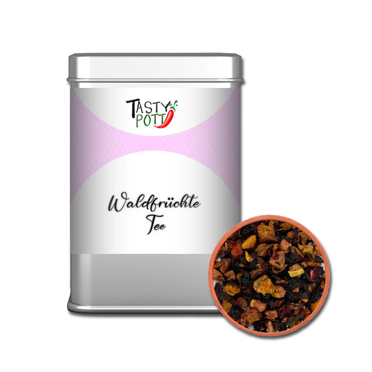 Waldfrüchte Tee - Früchtetee - 80g Dose - Tasty Pott