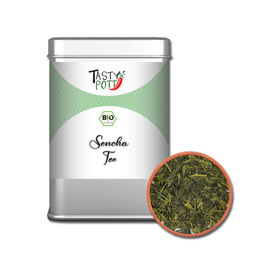 Bio Sencha Tee - Grüner Tee aus Japan - 50g Dose Tasty Pott