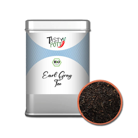 Bio Earl Grey Tee - Schwarztee mit Bergamotte - 50g Dose - Tasty Pott