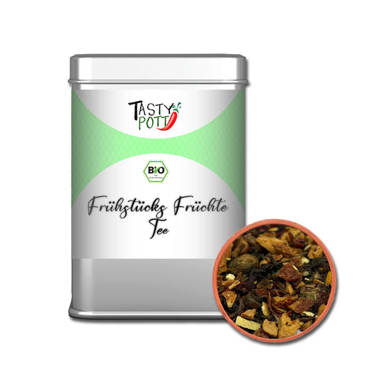 Bio Frühstücks Früchte Tee - 70g Dose von Tasty Pott - Tasty Pott