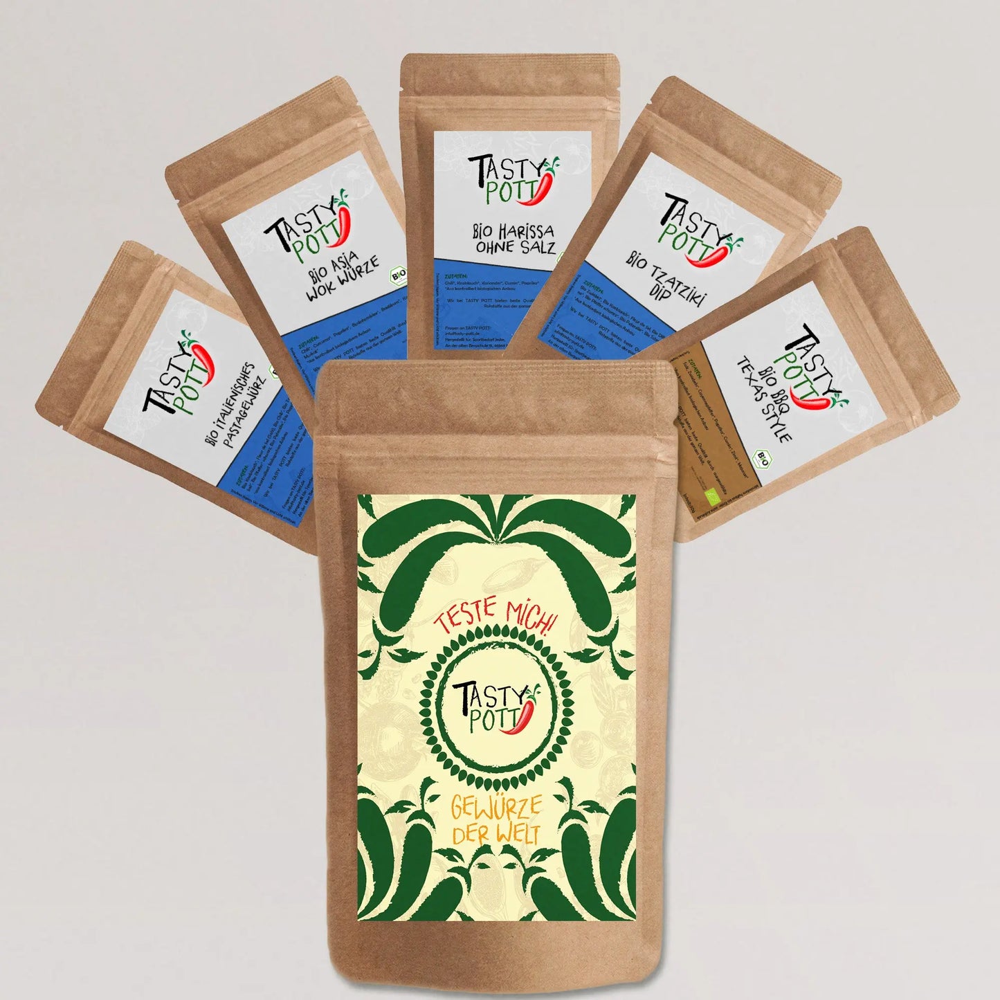 Tasty Pott Gewürze der Welt Set 5x30g - Bio Gewürzmischungen - Tasty Pott
