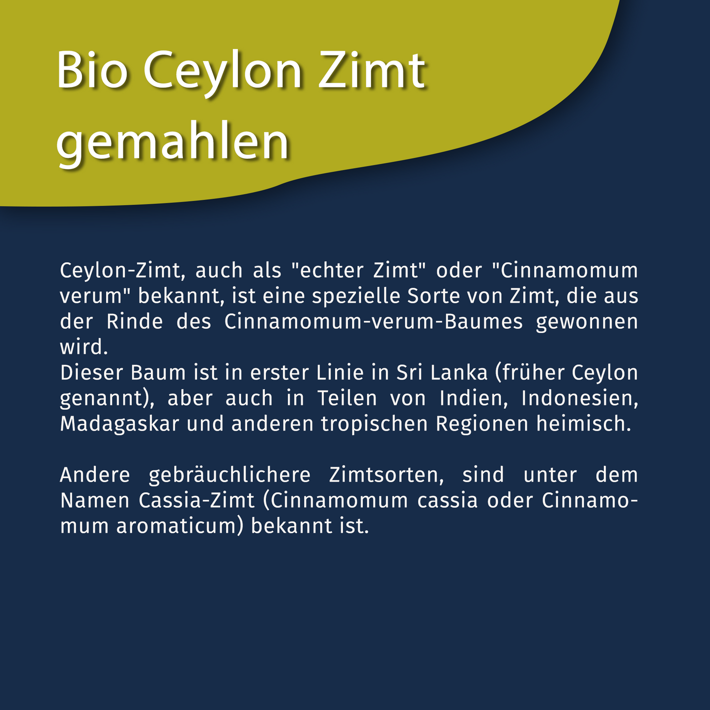 Bio Ceylon Zimt gemahlen - ab 30g Beutel