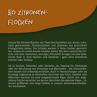 Bio Zitronenflocken - 100g Dose von Tasty Pott