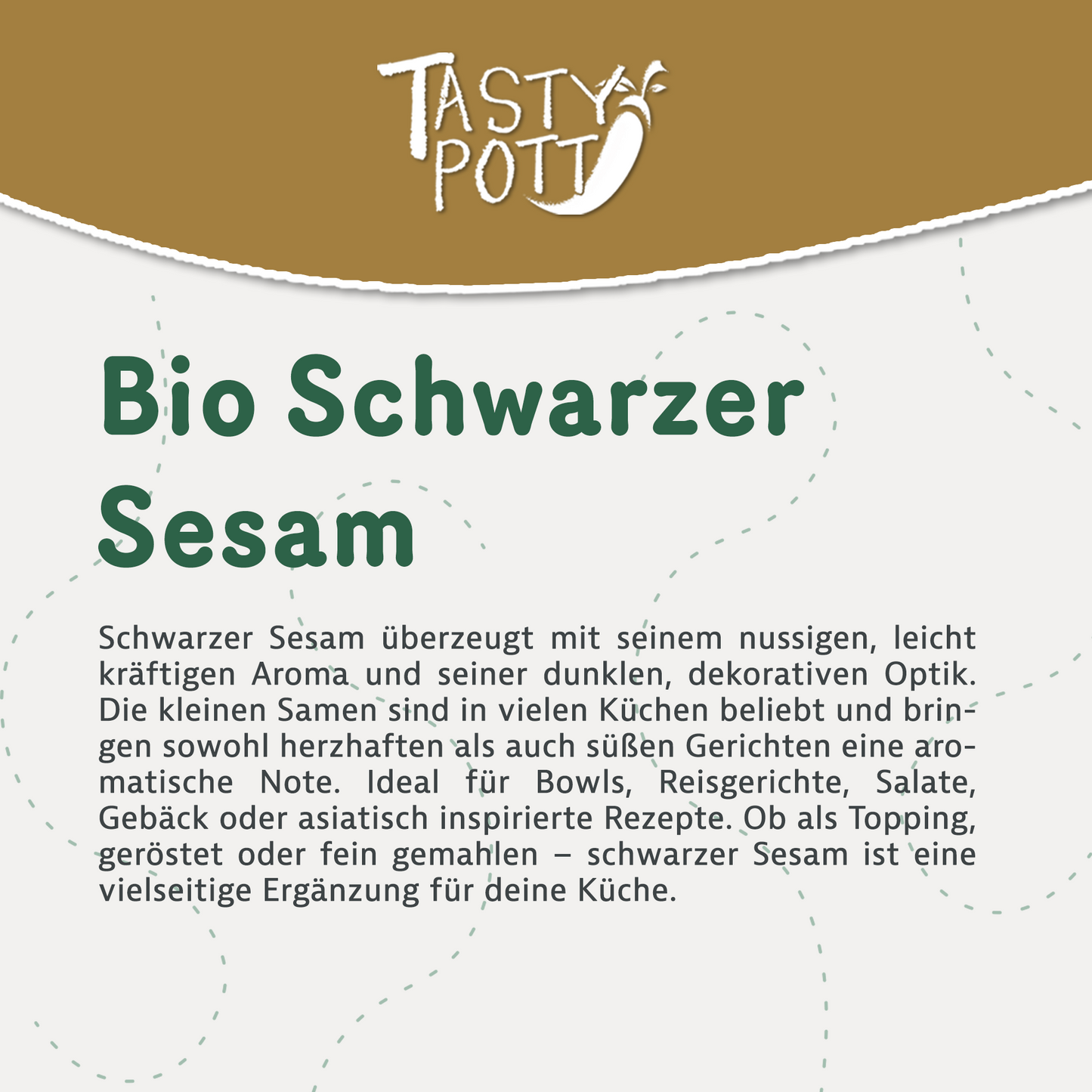 Schwarzer Bio Sesam ungeschält ab 1kg von Tasty Pott