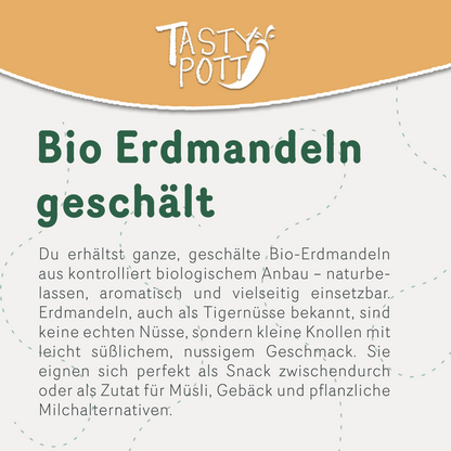 Bio Erdmandeln geschält - ab 1kg Beutel