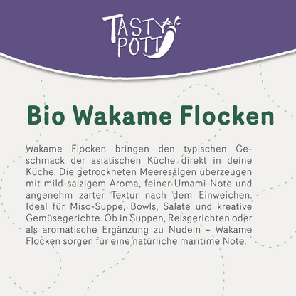 Bio Wakame Flocken ab 50g - Feine Algenflocken von Tasty Pott