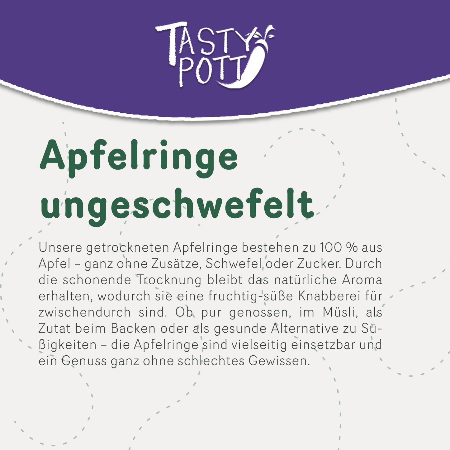 Ungeschwefelte Apfelringe - ab 1Kg Beutel