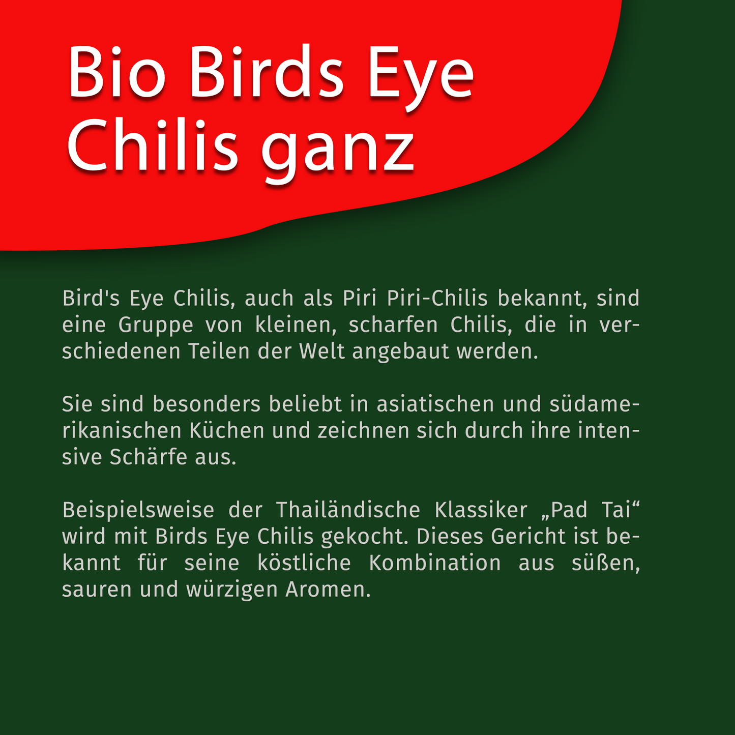 Bio Birds Eye Chilis ganz - Im Beutel ab 10g von Tasty Pott