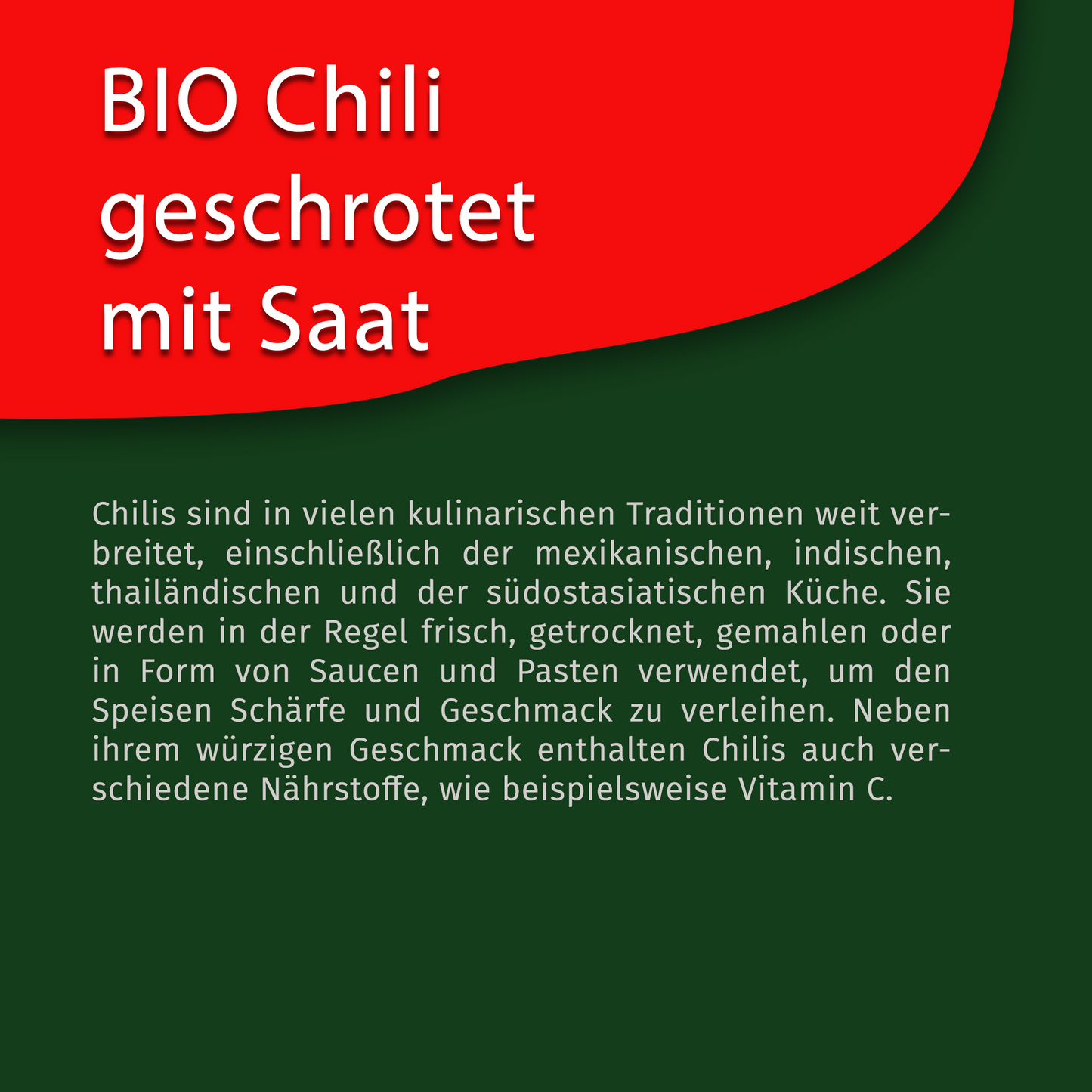 Bio Chili geschrotet mit Saat - Beutel ab 30g von Tasty Pott