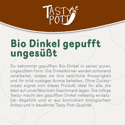 Bio Dinkel gepufft ungesüßt - ab 400g Beutel