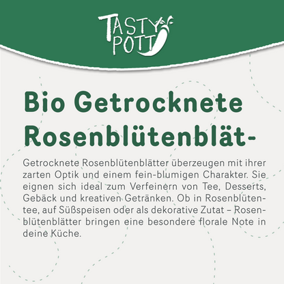 Bio Rosenblütenblätter - ab 100g Beutel von Tasty Pott