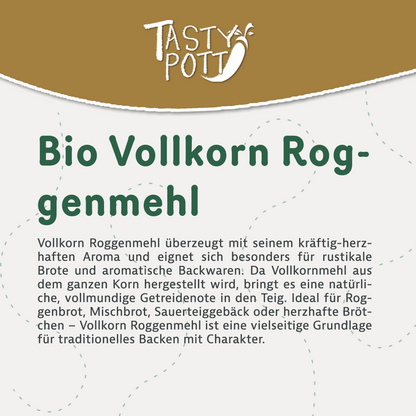 Bio Roggenmehl Vollkorn - Im Beutel ab 1kg von Tasty Pott