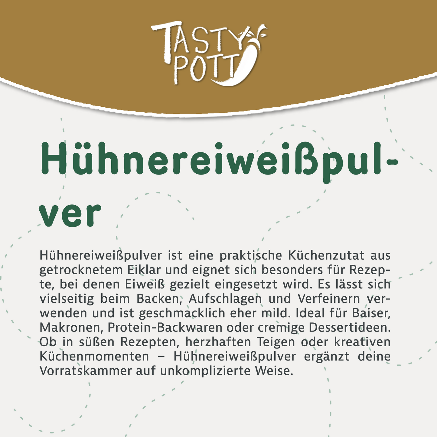 Hühnereiweißpulver - Eiklar Pulver von Tasty Pott ab 1kg