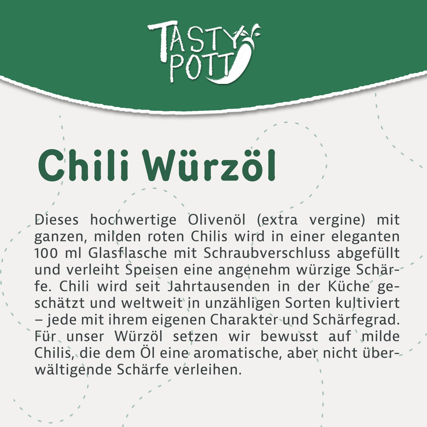 Chili Würzöl – Pikantes Olivenöl - ab 100ml Flasche