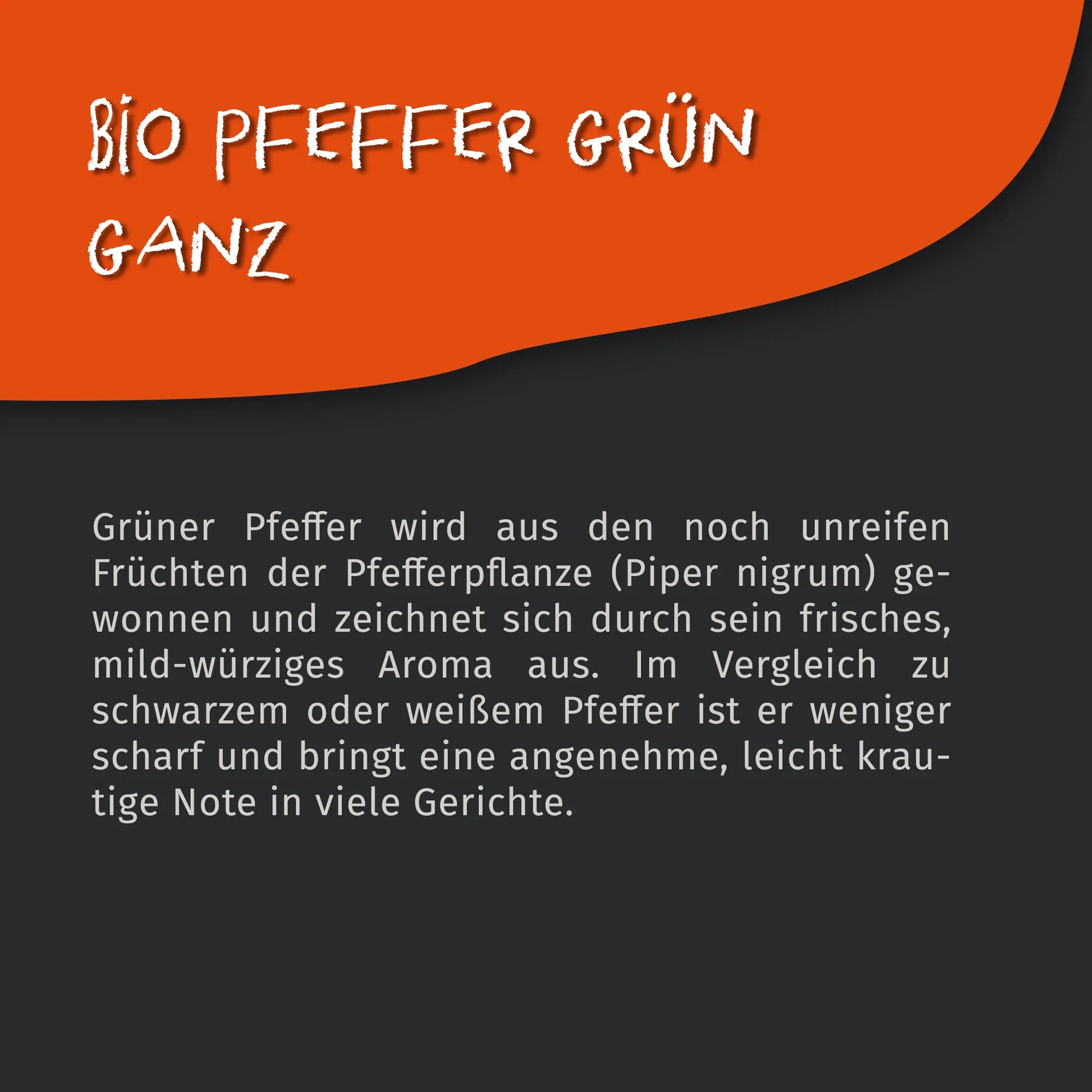 Tasty Pott Bio Grüner Pfeffer ganz - Nachfüllbeutel - Tasty Pott