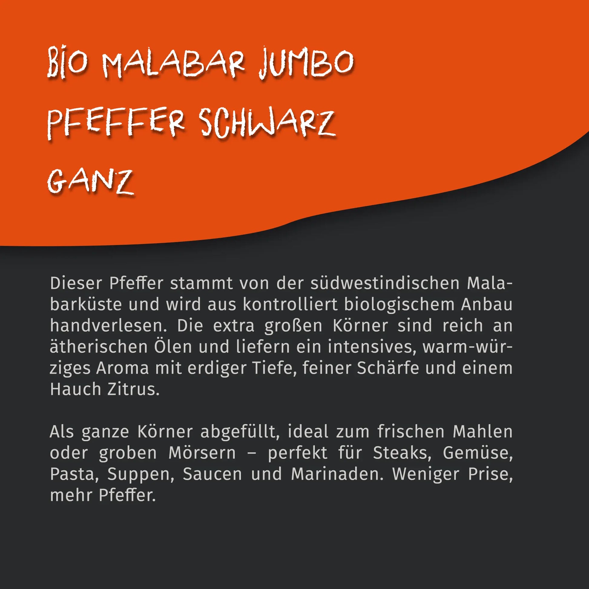 Tasty Pott Bio Jumbo Malabar Pfeffer 70g Tasty Pott