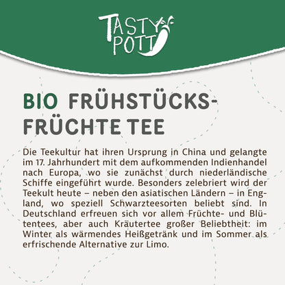 Bio Frühstücks Früchte Tee - 70g Dose von Tasty Pott - Tasty Pott