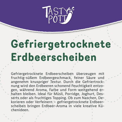 Erdbeerscheiben gefriergetrocknet - ab 350g Beutel von Tasty Pott
