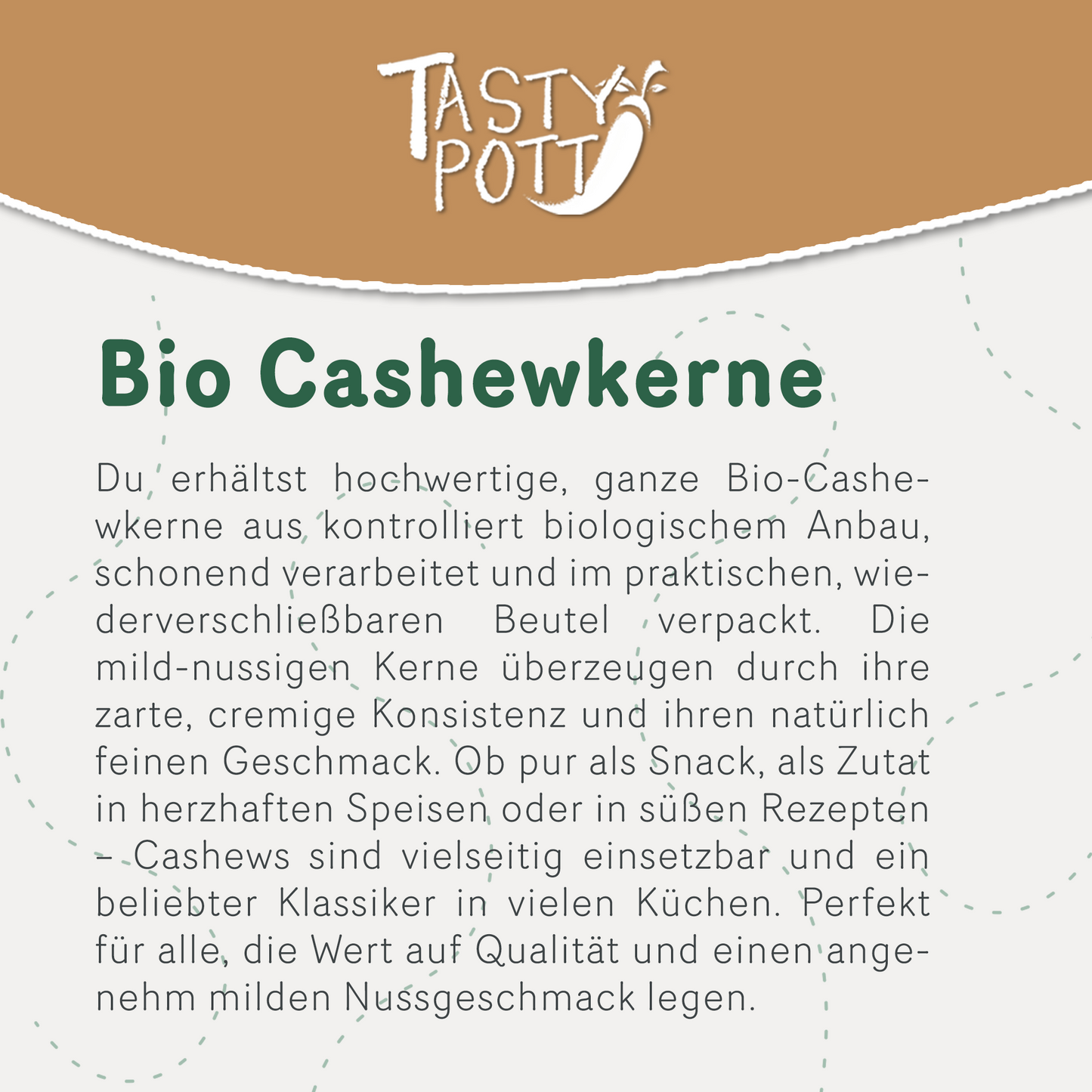 Bio Cashewkerne ganz - im Beutel