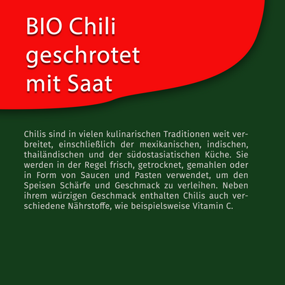 Bio Chili geschrotet mit Saat - 60g Dose