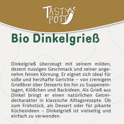 Bio Dinkelgrieß – im Beutel