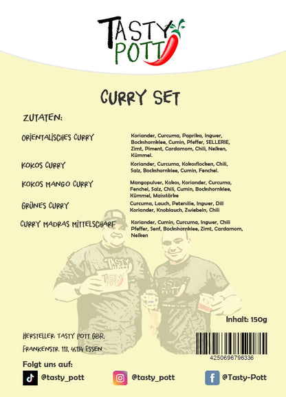 Tasty Pott Curry Set 5x30g – Probiergrößen für Curry-Fans - Tasty Pott