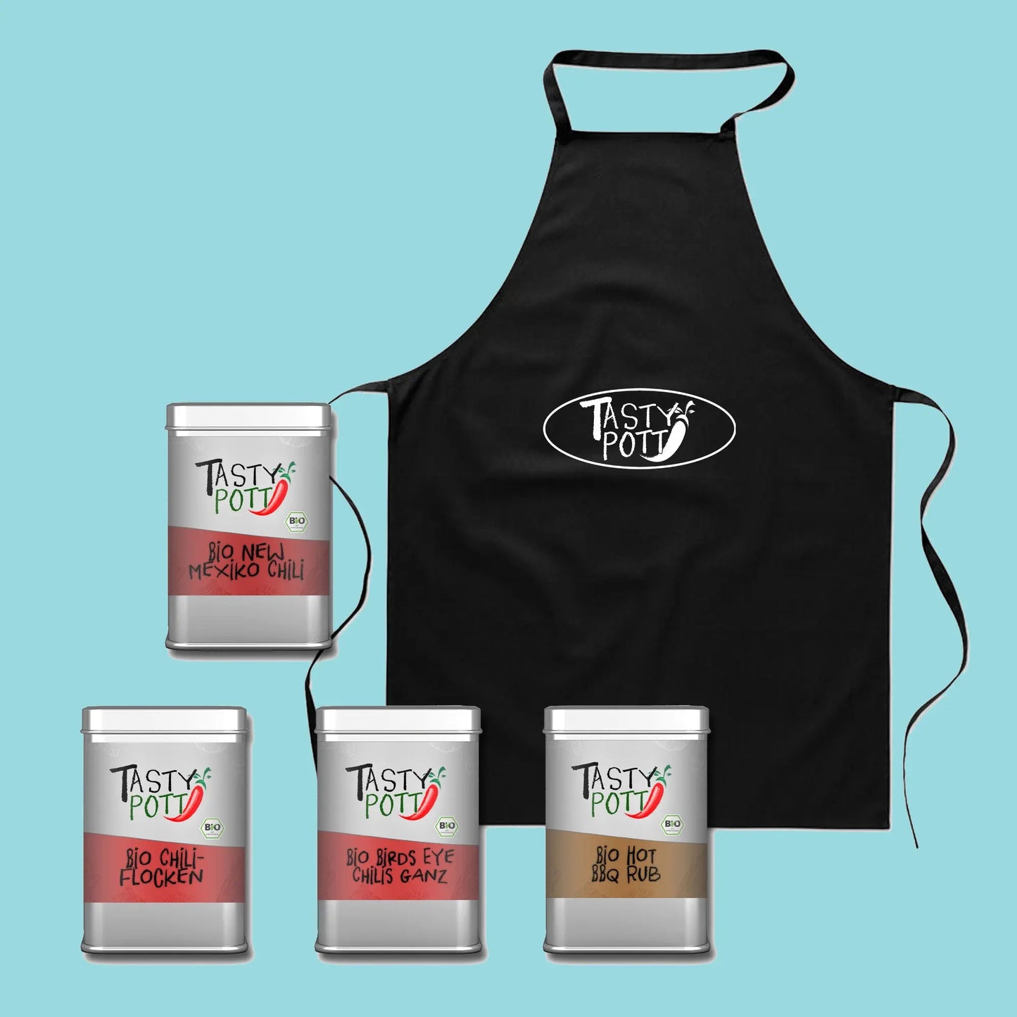 Bio Gewürz Set No. 6 | Scharfe Sache + Schürze | 260g - Tasty Pott