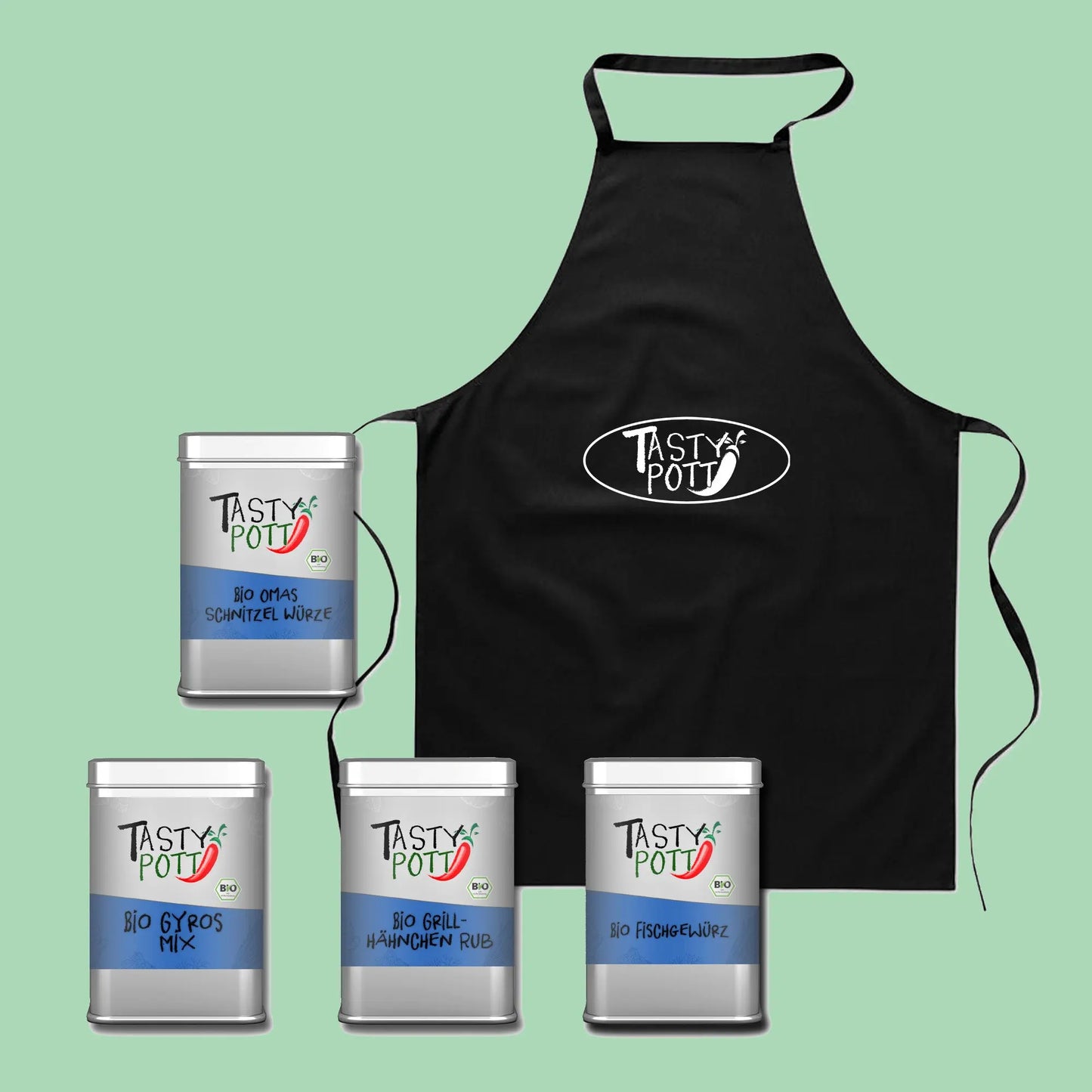 Gewürz Set No. 7 Bio | Fleischgewürze + Schürze | Tasty Pott Tasty Pott