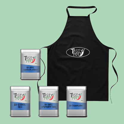 Gewürz Set No. 7 Bio | Fleischgewürze + Schürze | Tasty Pott Tasty Pott