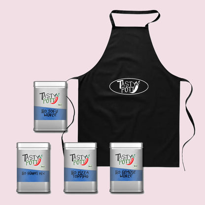 Bio Gewürz-Set 8 - Veggie Würze + Schürze Tasty Pott