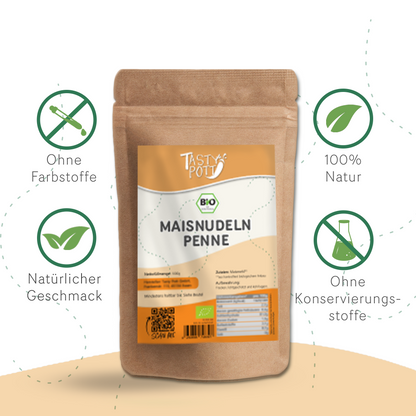 Bio Maisnudeln Penne - ab 1kg von Tasty Pott