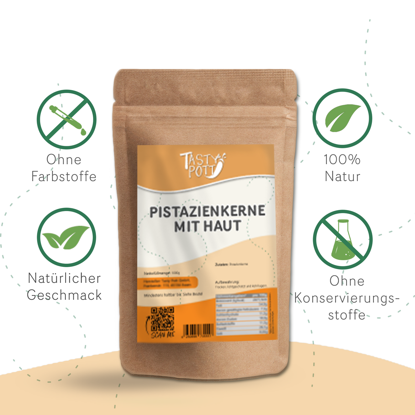 Pistazienkerne mit Haut - ab 1kg Beutel von Tasty Pott