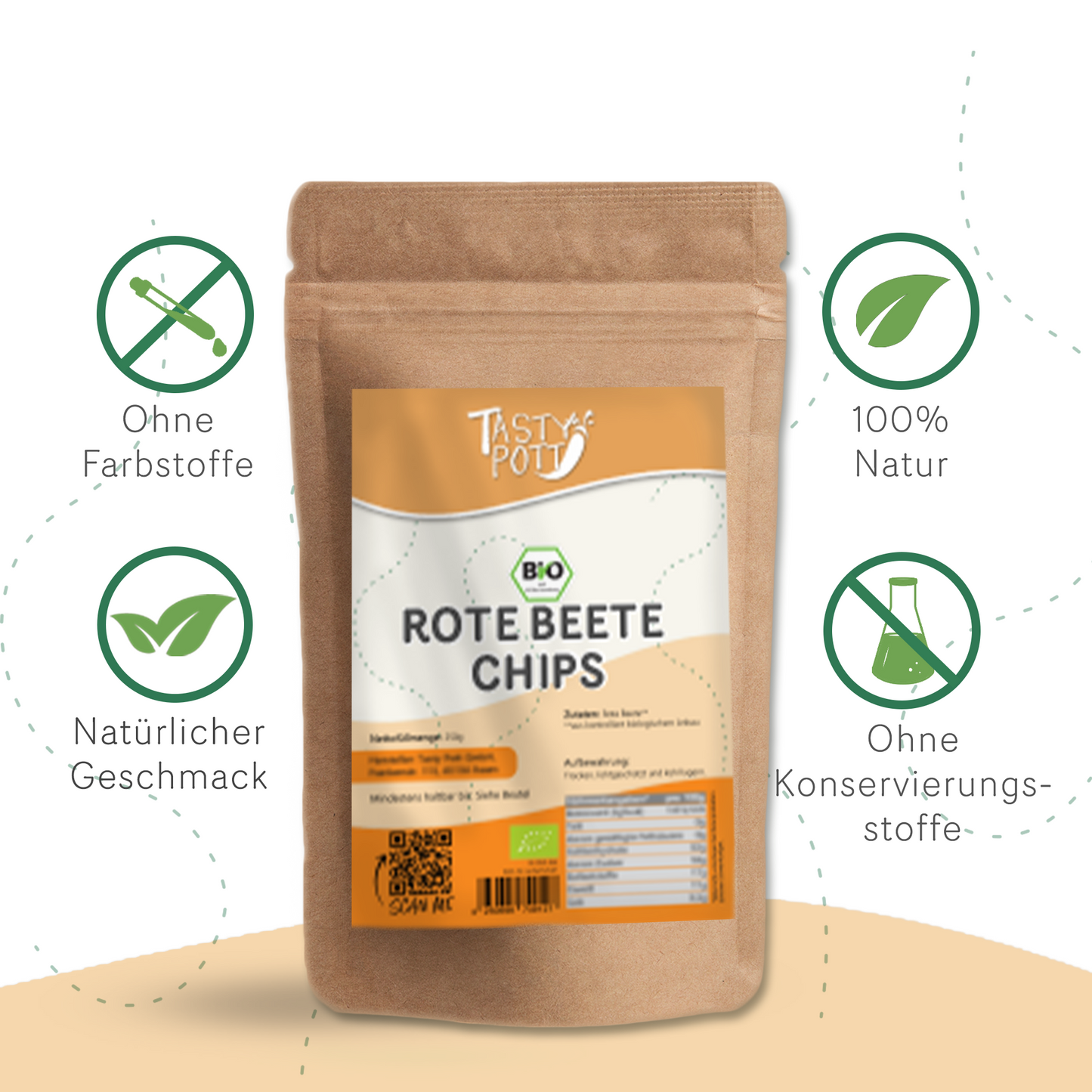 Bio Rote Beete Chips ab 200g von Tasty Pott