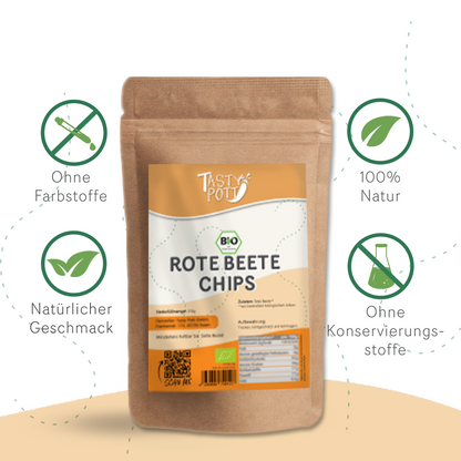 Bio Rote Beete Chips ab 200g von Tasty Pott