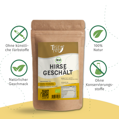 Bio Hirse geschält - ab 1kg Beutel von Tasty Pott
