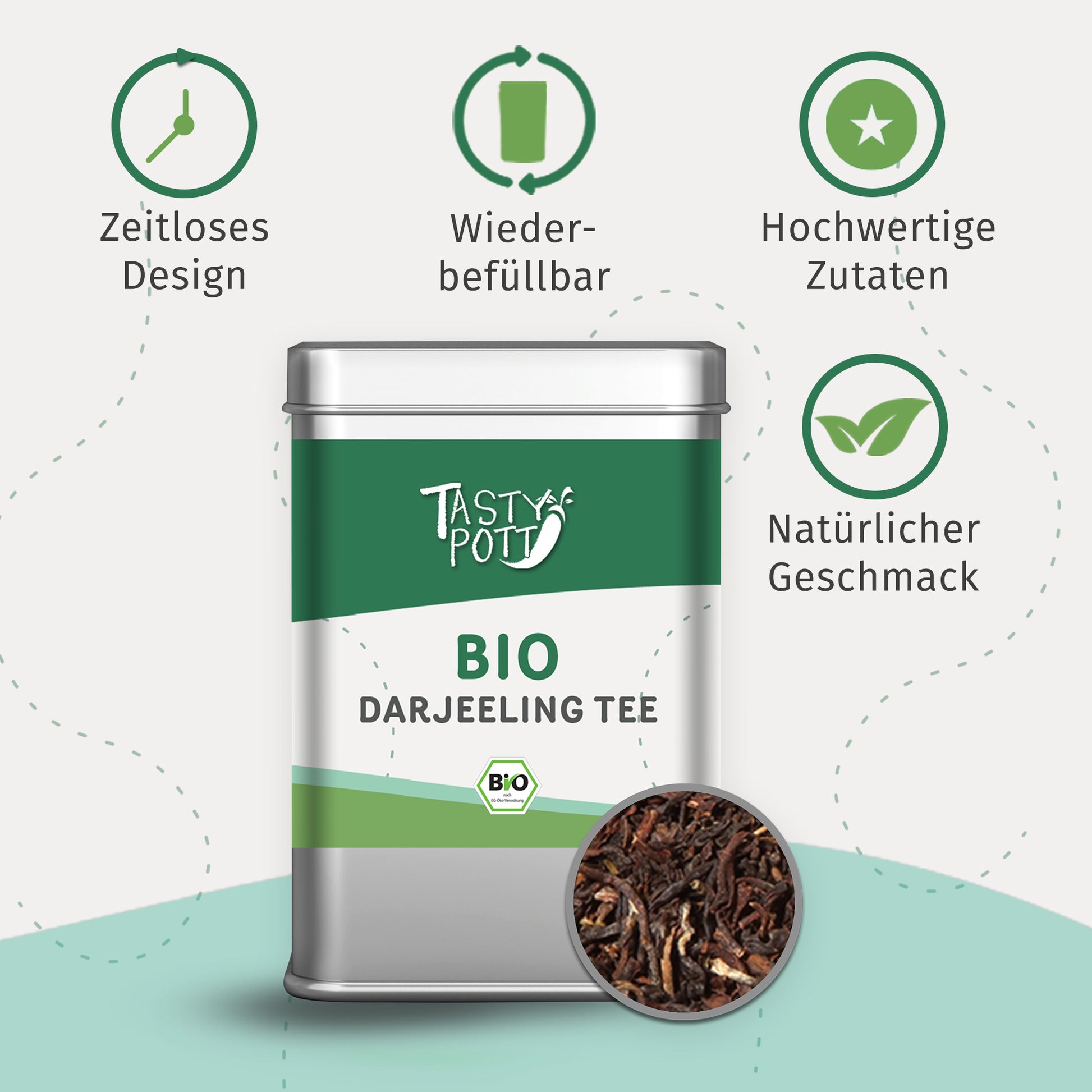 Bio Darjeeling Tee - 50g Dose von Tasty Pott — Abbildung 4