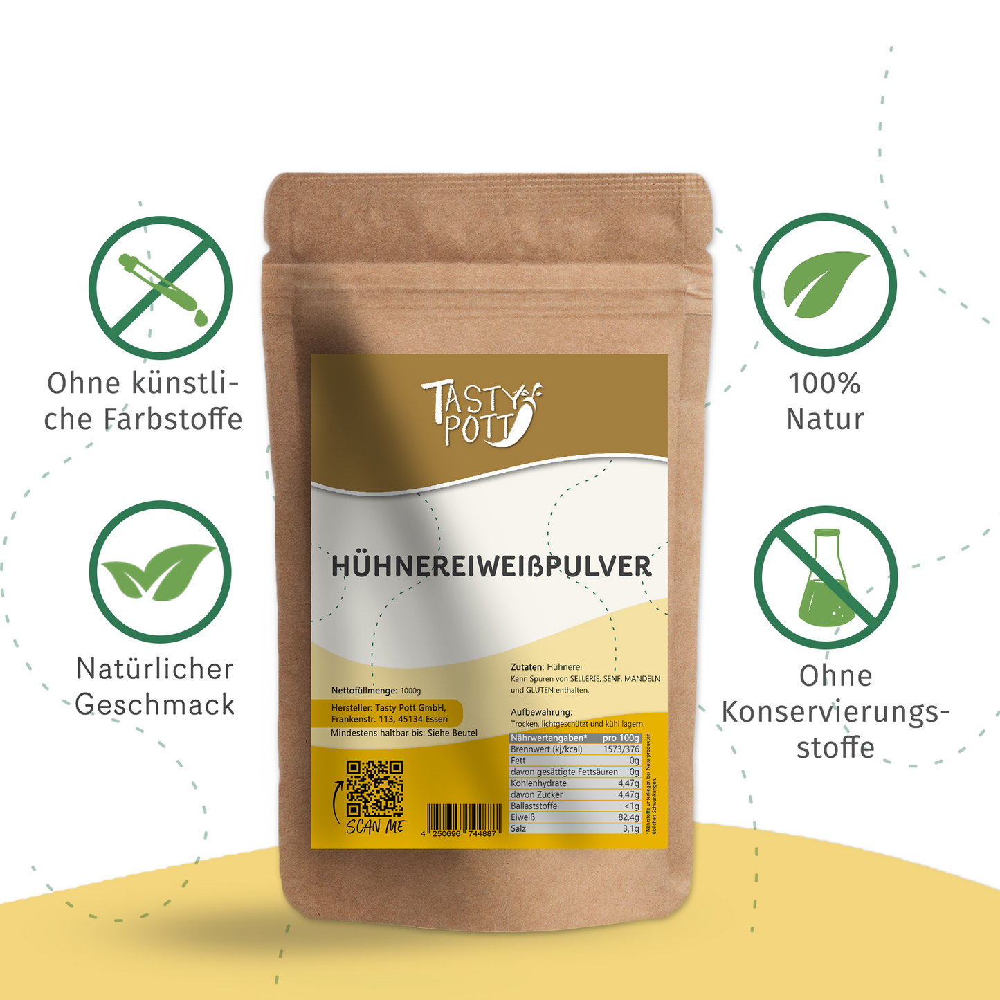 Hühnereiweißpulver - Eiklar Pulver von Tasty Pott ab 1kg