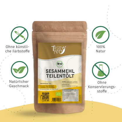 Bio Sesammehl teilentölt - 1kg Beutel von Tasty Pott