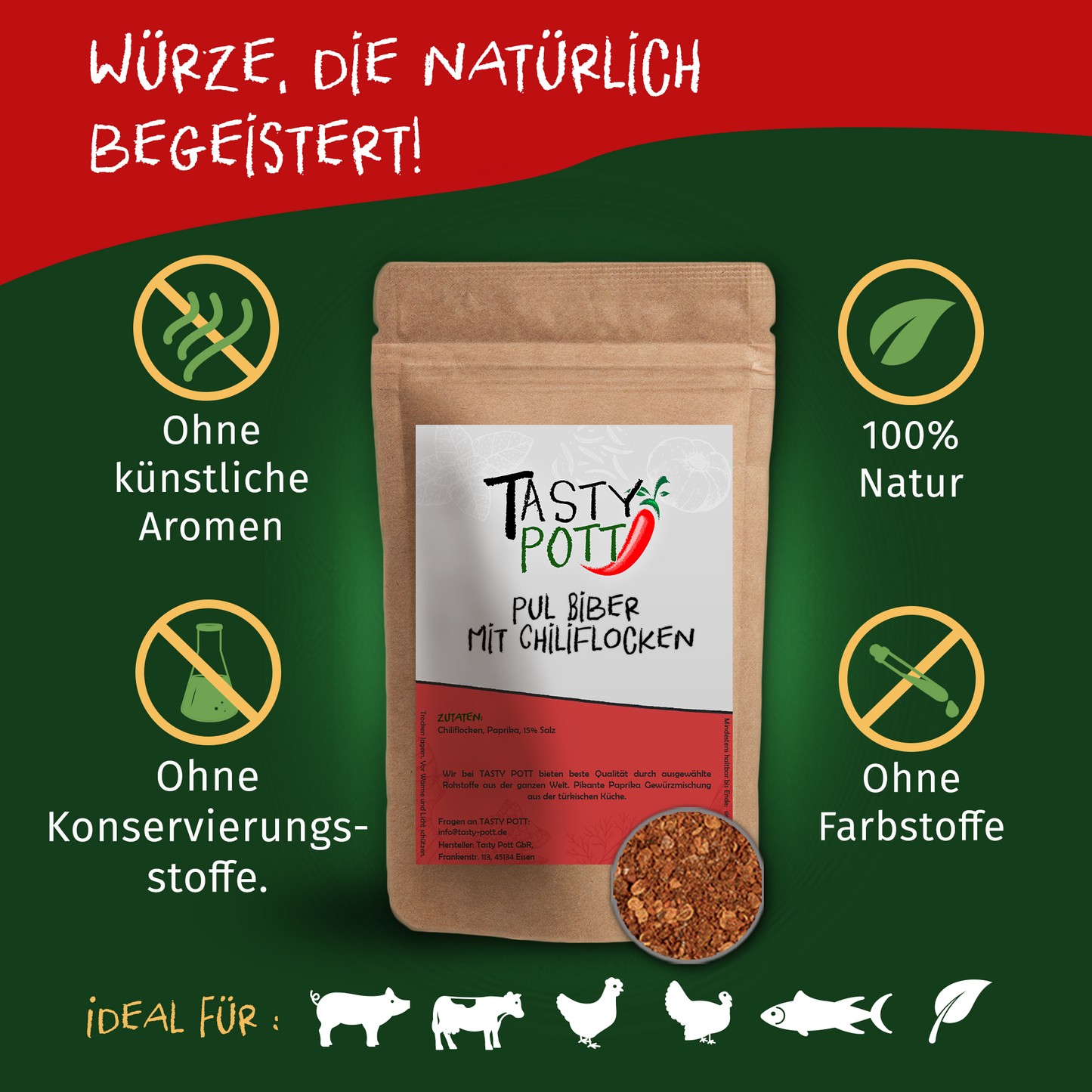 Pul Biber mit Chiliflocken ab 30g Beutel von Tasty Pott