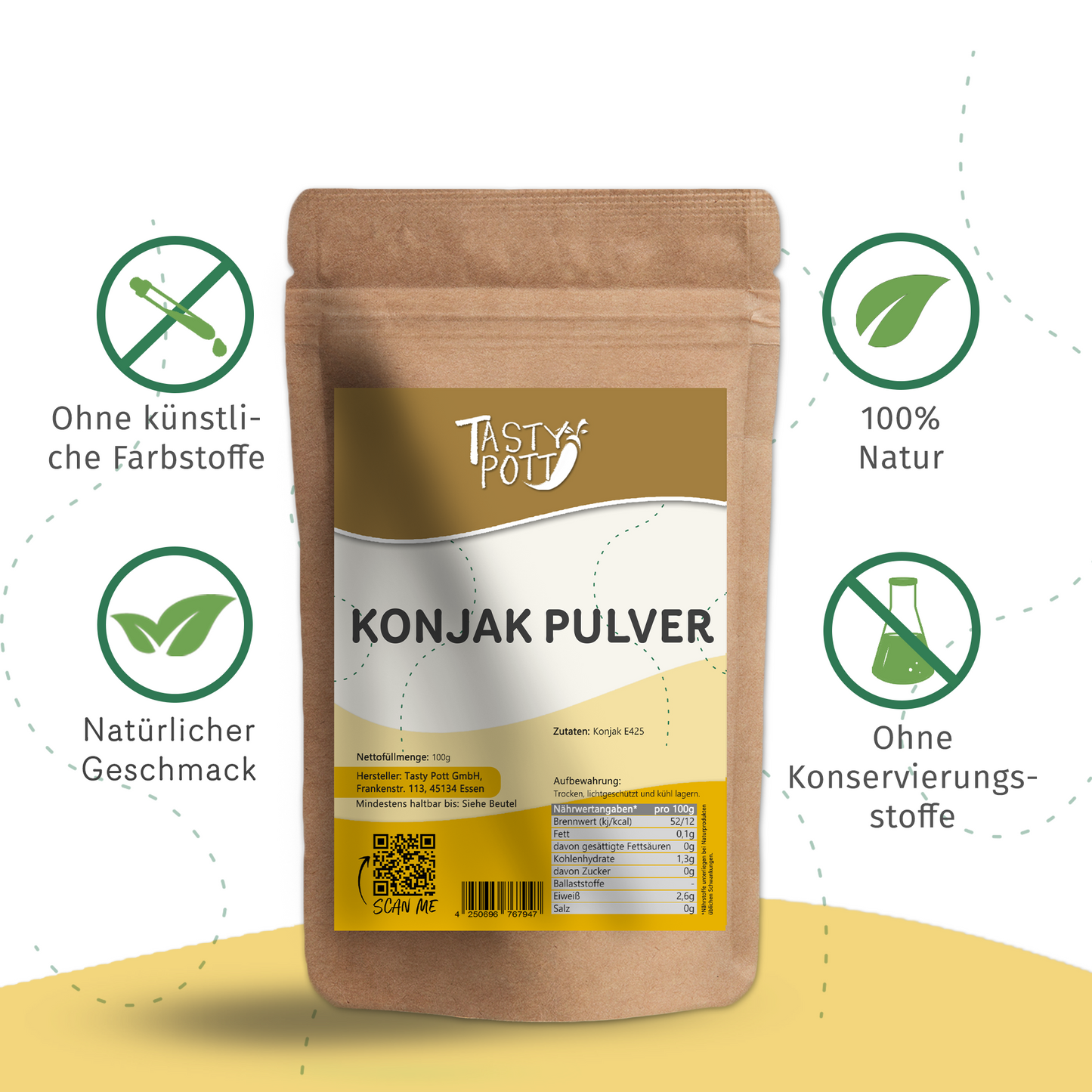 Konjak Pulver im Beutel ab 250g von Tasty Pott