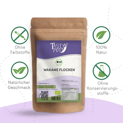 Bio Wakame Flocken ab 50g - Feine Algenflocken von Tasty Pott