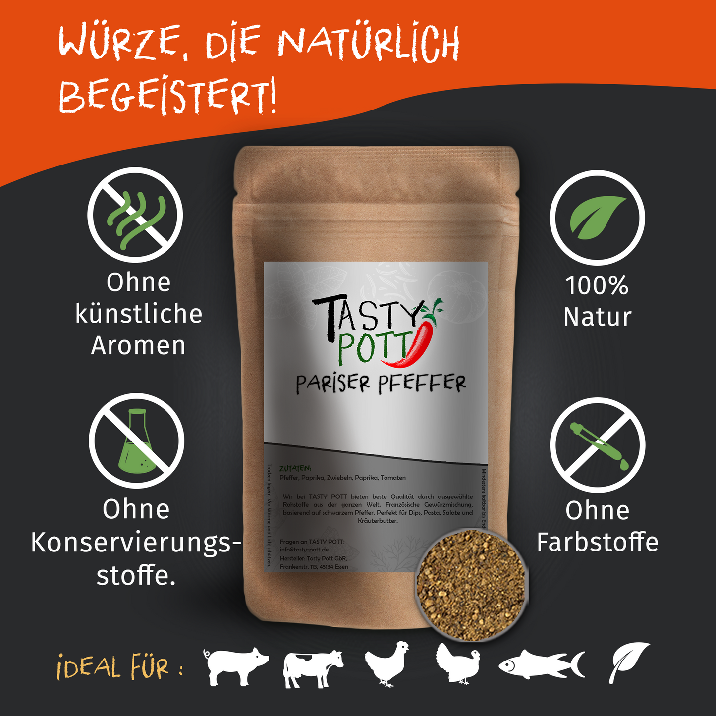 Pariser Pfeffer Mix 70g Dose von Tasty Pott