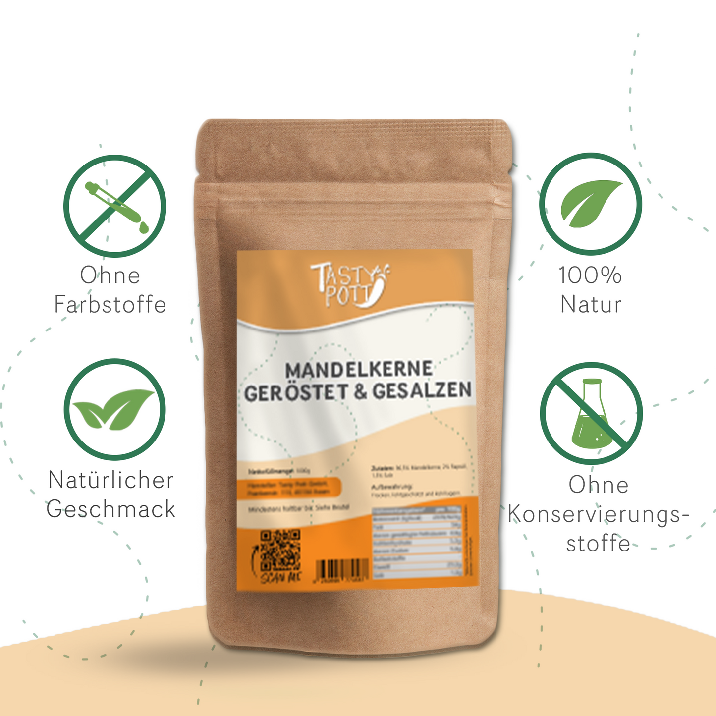 Geröstete und gesalzene Mandeln - ab 1kg von Tasty Pott
