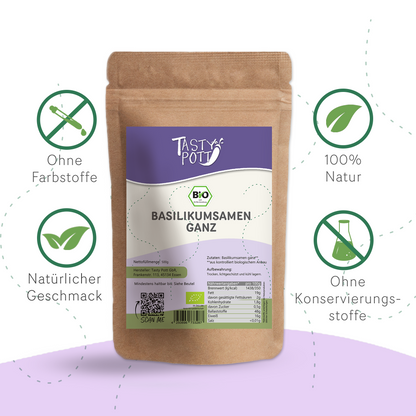 Basilikumsamen ganz, im Beutel ab 500g von Tasty Pott