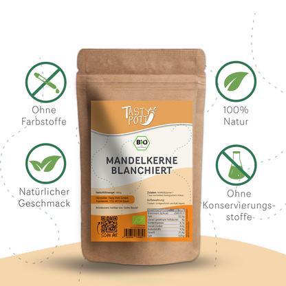 Bio Blanchierte Mandeln - ab 1kg Beutel von Tasty Pott