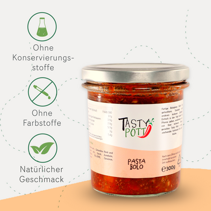 Bolognese Pasta Soße 300g Glas von Tasty Pott