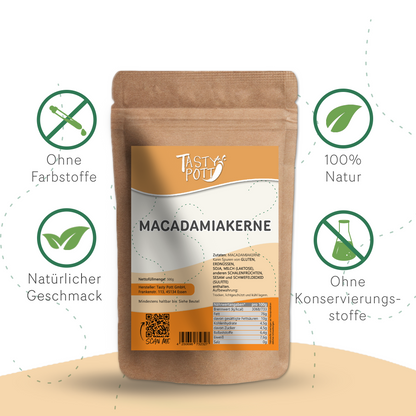 Macadamianüsse ab 500g - im Beutel von Tasty Pott