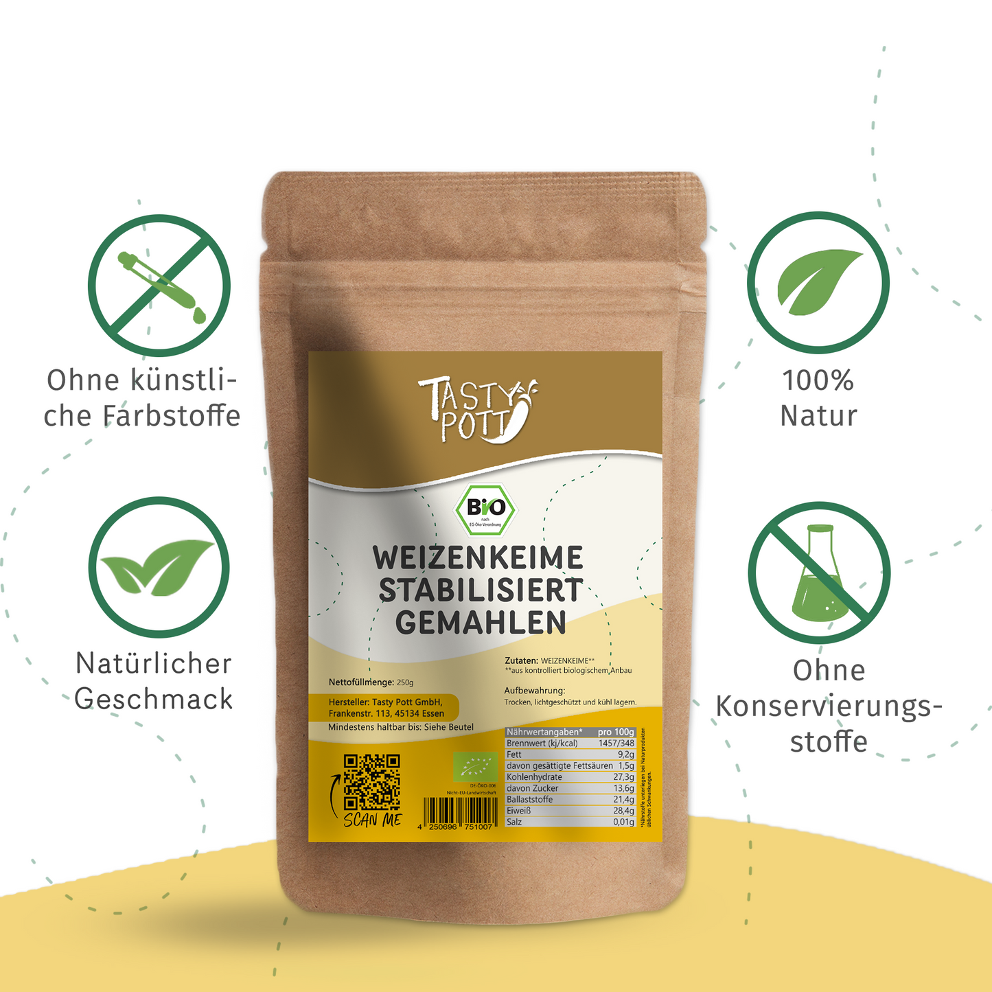 Bio Weizenkeime stabilisiert gemahlen ab 1kg von Tasty Pott